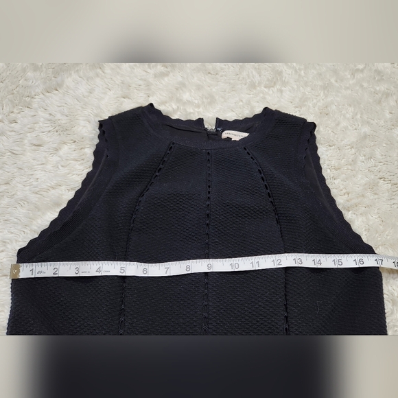 Rebecca Taylor Diamond Texture Fit Flare Dress Black Sz 10 - Picture 5 of 10